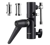 TARION - Supporto per ombrello a forma di H in metallo inclinabile e inclinabile a 180° regolabile per treppiedi da 1/4" 3/8"