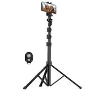 TARION Supporto per treppiede per telefono Treppiede per selfie stick estensibile con rotazione a 360° Supporto per morsetto per smartphone e telecomando Bluetooth