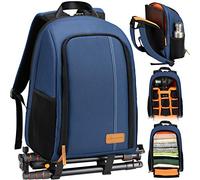 TARION TB-02 Zaino Fotografico Porta Piccolo Zaino Fotocamara Laptop Trekking Impermeabile per PC 15" Camara Reflex Obiettivo Treppiede Zaino Macchina Fotografica Compatto (blu)