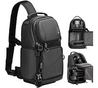 TARION TR-S Borsa a tracolla per fotocamera, Borsa da viaggio impermeabile Borsa fotografica Zaino fotografico Borsa a tracolla per fotocamera con copertura antipioggia (TRS-Nero)