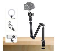 TARION Braccio articolato flessibile a 360° per treppiede per fotocamera da scrivania con vite da 3/8" e vite da 3/8" a 1/4" per fotocamere DSLR Proiettore ad anello (M)