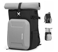 TARION Zaino Fotografico Fotocamera Rolltop: Zaino Fotocamera Reflex Impermeabile con Borsa Fotografica Scomparto per Laptop da 16 Copertura Antipioggia per DSLR SLR Mirrorless (Grigio)