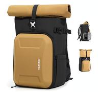TARION Zaino Fotografico Fotocamera Rolltop: Zaino Fotocamera Reflex Impermeabile con Borsa Fotografica Scomparto per Laptop da 16 Copertura Antipioggia per DSLR SLR Mirrorless (Oro)