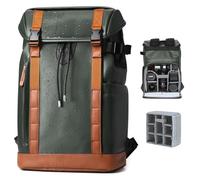 TARION Zaino per fotocamera a specchio, professionale, con scomparto per laptop da 14 pollici, per treppiede, obiettivi, fotocamera con custodia antipioggia, verde, m, Zaino per fotocamera