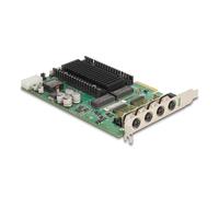Tarjeta de Red Delock 86054 PCI Express 4 Porte 1000 Mbit/s PoE+