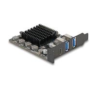 Tarjeta de Red Delock 90891 PCI Express USB 3.2 20 Gbps Low Profile