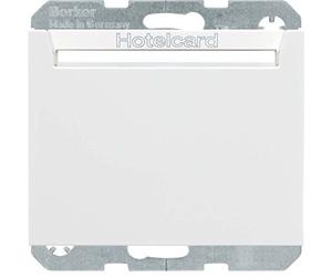 Tarjetero de hotel electrónico, serie berker K.1 de hager, blanco polar