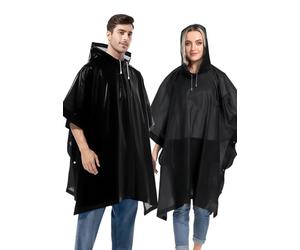 tarkenstin 2 Pezzi EVA Poncho Riutilizzabile Poncho Impermeabile a Secco Veloce Impermeabile Portatile Anti-Strappo Mantella Impermeabile per Donna e Uomo per Trekking, Campeggio, Escursioni