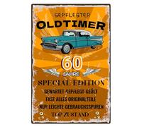 Tarklanda Targa in Metallo per 60° Compleanno, Segno 60 Anni, Classico, Regalo per Il 60° Compleanno, Idea Regalo per 60° Anniversario, Targa 60° Compleanno, Decorazione Come Biglietto di Compleanno