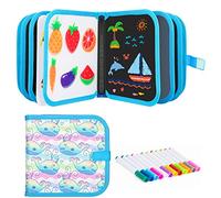 Tarnel Portatile da Disegno per Bambini, Doodle Giocattoli, Riutilizzabile Libro di Pittura, 12 Penne Colorate Cancellabili, 14 Pagine (Balena)