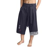 Taro Pantaloni Giapponesi Bambini Ragazzo Baggy 3/4 Pantaloni Corti Taro per Ragazzi in Lino Abbigliamento Kimono Tradizionale Giapponese con Coulisse Pantaloni 4-15 Anni