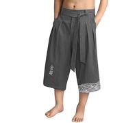 Taro Pantaloni Giapponesi Bambini Ragazzo Baggy 3/4 Pantaloni Corti Taro per Ragazzi in Lino Abbigliamento Kimono Tradizionale Giapponese con Coulisse Pantaloni 4-15 Anni