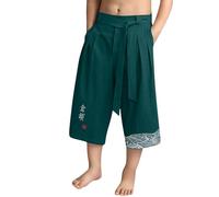 Taro Pantaloni Giapponesi Bambini Ragazzo Baggy 3/4 Pantaloni Corti Taro per Ragazzi in Lino Abbigliamento Kimono Tradizionale Giapponese con Coulisse Pantaloni 4-15 Anni