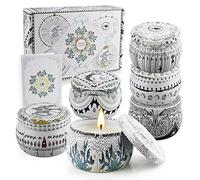 Tarocchi 6 Candele Profumate Set Regalo, Cera di Soia Candela Regalo con Forte Profumo per Donna, Alleviare Lo Stress e Rilassamento di Aromaterapia, per Matrimonio, Bagno, Ufficio, Festa della mamma