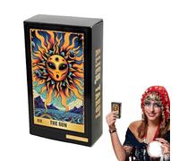 Tarocchi - 78 carte Oracle Deck per principianti e viaggi, simbolo alieno Insight passato futuro, guida illustrata temi cosmici, strumento di divinazione per scrivania, ritiro, bar, 10,3 x 6 cm