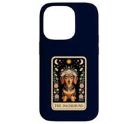 Tarocchi Bassotto Celeste Floreale Cucciolo Art Witchy Dog Mom Custodia per iPhone 14 Pro