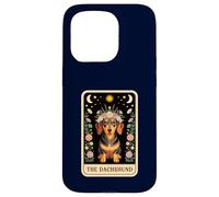 Tarocchi Bassotto Celeste Floreale Cucciolo Art Witchy Dog Mom Custodia per iPhone 15 Pro