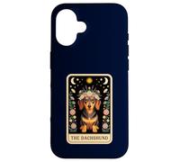 Tarocchi Bassotto Celeste Floreale Cucciolo Art Witchy Dog Mom Custodia per iPhone 16