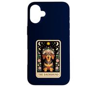 Tarocchi Bassotto Celeste Floreale Cucciolo Art Witchy Dog Mom Custodia per iPhone 16 Plus