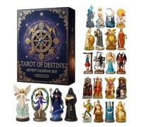 Tarocchi Calendari dell'Avvento 2025, Ornamenti dei Tarocchi di 24 giorni Calendario del conto alla rovescia di Natale, Svela 24 Tarocchi Unici - Figurine ispirate (1SET)