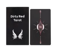 Tarocchi Cards, Oracle Set, Red Themed Deck, Positive Spiritual Tool, 10,7 x 6 cm Fortune Reader, Daily Astrology Guide, Card Set for Adventure Reading Meditation Rituals, 4,21 x 2,36 pollici