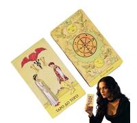 Tarocchi, carte di predizione della, set di carte mistiche, illustrazioni vivaci, riproduzione, 10,3 x 6,0 cm/10,5 x 6,2 x 2,8 cm, per uomini, donne, giovani, adolescenti, mamma, papà