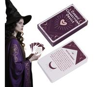 Tarocchi Deck Divination, set di lettura del destino da 54 pezzi, gioco Oracle portatile, 10,3 x 6 cm, per intuizione spirituale, rituali domestici, club, intrattenimento per feste in famiglia cosmico