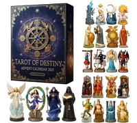 Tarocchi del Destino - Calendario dell'Avvento 2025, svela 24 esclusive statuette ispirate ai Tarocchi, magico conto alla rovescia per Natale, oggetti da collezione in acrilico 2D per