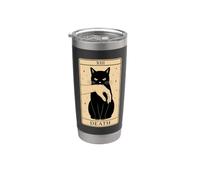 Tarocchi Gatto Nero Morte Stregoneria Halloween Gatto Tarocchi Bicchiere termico in acciaio inox doppia parete