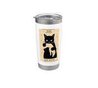 Tarocchi Gatto Nero Morte Stregoneria Halloween Gatto Tarocchi Bicchiere termico in acciaio inox doppia parete