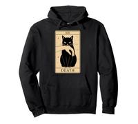 Tarocchi Gatto Nero Morte Stregoneria Halloween Gatto Tarocchi Felpa con Cappuccio