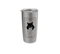 Tarocchi Gatto Nero Morte Stregoneria Lettura dei Tarocchi gotici Bicchiere termico in acciaio inox doppia parete