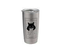 Tarocchi Gatto Nero Morte Stregoneria Lettura dei Tarocchi gotici Bicchiere termico in acciaio inox doppia parete