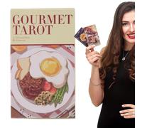 Tarocchi Gourmet - Tavola portatile per tarocchi Oracle | Tavolo da tavola completo in lingua inglese | Oracle psicologico | Moderno per guida spirituale e principianti