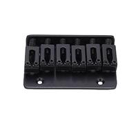 Tarocchi Hardtail Fisso in Metallo, Ponte di Chitarra a Sella, Bridge Hardtail Bridge Regolabile a 6 Corde Caricamento con 5 Viti e una Chiave (Argento M00877) (Nero M00878)