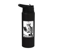 Tarocchi Il lettore Bookworm Scheletro Lettura Libri Divertenti Stainless Steel Insulated Water Bottle