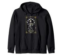 Tarocchi Luna Scheletro Regina Vintage Gothic Halloween Felpa con Cappuccio