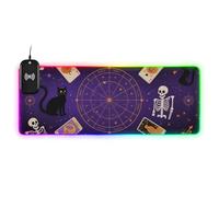 Tarocchi misteriosi viola per Halloween Wirel ricarica incandescente mouse pad per scrivania gaming indossabile 89,9 x 40,6 cm Cool Mousepad