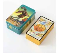 Tarocchi New Vision 78 Carte Bordi Dorati Scatola Metallo con Guida