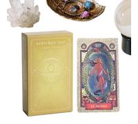 Tarocchi per principianti Golden | Mazzo di tarocchi unico - Oracle 10,3 x 6 cm per affermazione spirituale Lettura Divinazione Raccontare Avventura Esplorazione spirituale
