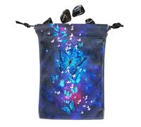 Tarocchi Pouch - Sacchetto di velluto per carte dei tarocchi, custodia protettiva con coulisse, portamonete con motivo a farfalla | Porta carte Oracle da 12 x 18 cm, borsa per riporre le rune