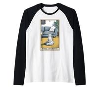 Tarocchi Ruota della Fortuna Gatto su Robot Aspirapolvere Gatto Maglia con Maniche Raglan