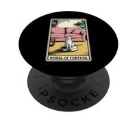 Tarocchi Ruota Della Fortuna Gatto Su Robot Aspirapolvere Gatto PopSockets PopGrip Adesivo