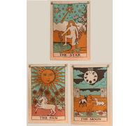Tarocco Bandiera Arazzo - il Sole, la Luna E Il Stella Boho da Parete Pacco Di 3
