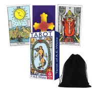 Tarocco of AE WAITE Standard Strato Blu Edizione Rosato A agm con Velluto Borsa