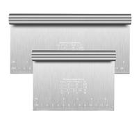 Tarocco per Impasti, 2 Pezzi Multiuso Spatola per Dolci in Acciaio Inox, Taglia Pasta con Scala di Misurazione, Spatola Pizza per Torte, Pizza, Dough, Frutta, Verdura (15 & 22cm)