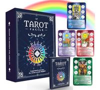 Tarot Adivinatorio - Il Tarot Facile - 78 Carte + Opuscolo +200 Pagine (FRANCESE) - Impara a Leggere gli Arcani in modo facile e divertente! Ideale per principianti - Carte di grandi dimensioni: 12,6