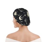 Tarot Card Magic Boho Vintage Sun Moon Stars Cuffia Da Bagno Per Donna Impermeabile Cuffia Da Doccia Flessibile Shower Caps Per Hotel Nuoto Viaggi