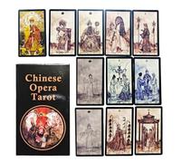 Tarot Card Set - 78 Sheets Collectible Deck | Chinese Art Theme Cards with Illustrated Design, Fortune Telling and Game Accessory for Women Friends Teens, Home Gathering and Date Night