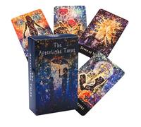 Tarot Cards Fortune Game, Portable Divination Deck, English Version 78 Card Fate Reading Set with Classic Design Style, Home Use Set, Travel Game Kit, Tarot Cards for Party Entertainment Fortune